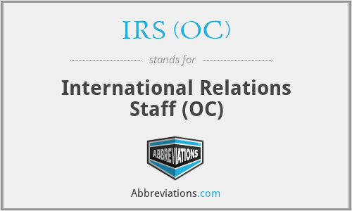 IRS (OC) - International Relations Staff (OC)